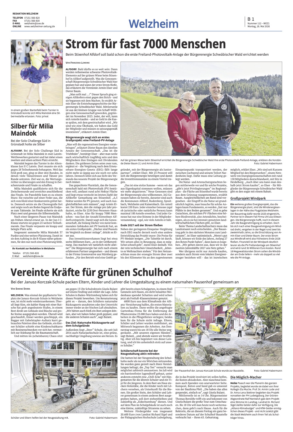 18.05.2026 - Strom für fast 7000 Menschen
